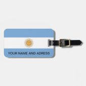 Étiquette À Bagage Balise de bagage avec drapeau de l'Argentine (Devant horizontal)