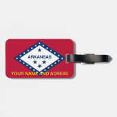 Étiquette À Bagage Balise de bagage avec Drapeau de l'Arkansas, USA (Dos horizontal)