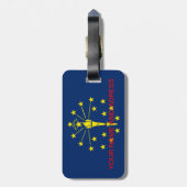 Étiquette À Bagage Balise de bagage avec Drapeau de l'Indiana, USA (Dos Vertical)