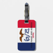 Étiquette À Bagage Balise de bagage avec Drapeau de l'Iowa, USA (Dos Vertical)