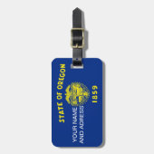 Étiquette À Bagage Balise de bagage avec Drapeau de l'Oregon, USA (Devant Vertical)