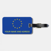 Étiquette À Bagage Balise de bagage avec drapeau de l'Union européenn (Dos horizontal)