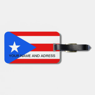 Étiquette À Bagage Balise de bagage avec Drapeau de Porto Rico, USA