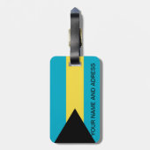 Étiquette À Bagage Balise de bagage avec drapeau des Bahamas (Dos Vertical)