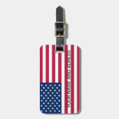 Étiquette À Bagage Balise de bagage avec Drapeau des Etats-Unis (Devant Vertical)