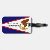 Étiquette À Bagage Balise de bagage avec Drapeau des Samoa américaine (Dos horizontal)