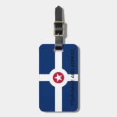 Étiquette À Bagage Balise de bagage avec Drapeau d'Indianapolis City, (Devant Vertical)