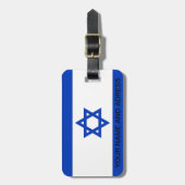 Étiquette À Bagage Balise de bagage avec drapeau d'Israël (Devant Vertical)