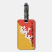 Étiquette À Bagage Balise de bagage avec drapeau du Bhoutan (Dos Vertical)