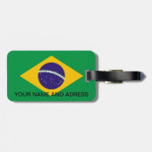 Étiquette À Bagage Balise de bagage avec drapeau du Brésil (Dos horizontal)
