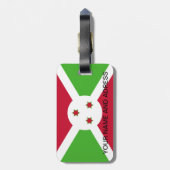 Étiquette À Bagage Balise de bagage avec Drapeau du Burundi (Dos Vertical)