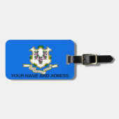 Étiquette À Bagage Balise de bagage avec Drapeau du Connecticut, USA (Devant horizontal)