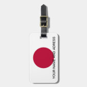 Étiquette À Bagage Balise de bagage avec drapeau du Japon (Devant Vertical)