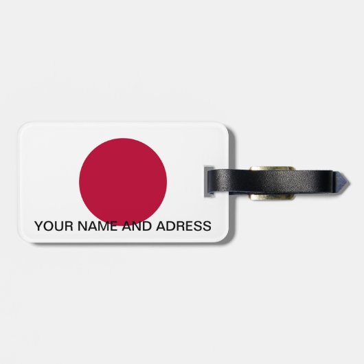 Étiquette À Bagage Balise de bagage avec drapeau du Japon (Dos horizontal)