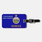 Étiquette À Bagage Balise de bagage avec Drapeau du Kansas, USA (Devant horizontal)