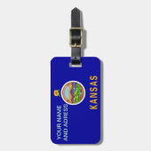 Étiquette À Bagage Balise de bagage avec Drapeau du Kansas, USA (Devant Vertical)