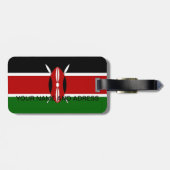 Étiquette À Bagage Balise de bagage avec drapeau du Kenya (Dos horizontal)