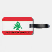 Étiquette À Bagage Balise de bagage avec drapeau du Liban (Dos horizontal)
