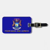 Étiquette À Bagage Balise de bagage avec Drapeau du Michigan, USA (Devant horizontal)