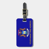 Étiquette À Bagage Balise de bagage avec Drapeau du Michigan, USA (Devant Vertical)