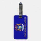 Étiquette À Bagage Balise de bagage avec Drapeau du Michigan, USA (Dos Vertical)