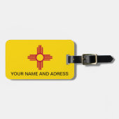 Étiquette À Bagage Balise de bagage avec Drapeau du Nouveau-Mexique,  (Devant horizontal)