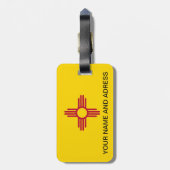 Étiquette À Bagage Balise de bagage avec Drapeau du Nouveau-Mexique,  (Dos Vertical)