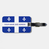 Étiquette À Bagage Balise de bagage avec drapeau du Québec, Canada (Dos horizontal)