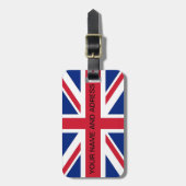 Étiquette À Bagage Balise de bagage avec drapeau du Royaume-Uni (Devant Vertical)
