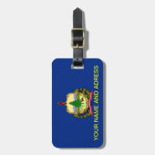 Étiquette À Bagage Balise de bagage avec Drapeau du Vermont, USA (Devant Vertical)