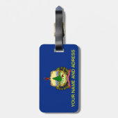 Étiquette À Bagage Balise de bagage avec Drapeau du Vermont, USA (Dos Vertical)