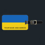 Étiquette À Bagage Balise de bagage avec drapeau d'Ukraine<br><div class="desc">Marque de bagages élégante et utile avec Drapeau de l'Ukraine. Ce produit est personnalisable.</div>