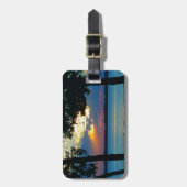 Étiquette À Bagage Balise de bagage avec imprimé "Sunset Ablaze". (Devant Vertical)