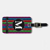 Étiquette À Bagage Balise de bagage avec monogramme (Devant horizontal)