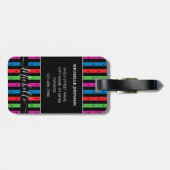 Étiquette À Bagage Balise de bagage avec monogramme (Dos horizontal)