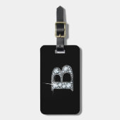 Étiquette À Bagage Balise de bagage B "Diamond Bling" (Devant Vertical)