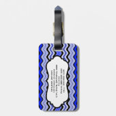 Étiquette À Bagage Balise de bagage Bleu, Noir, Blanc (Dos Vertical)