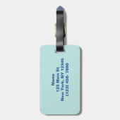 Étiquette À Bagage Balise de bagage bleu vert Zig Zag (Dos Vertical)