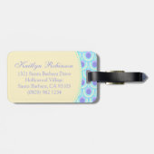 Étiquette À Bagage Balise de bagage bleu violet motif (Dos horizontal)