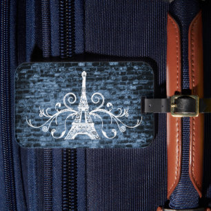 Étiquette À Bagage Balise de bagage Blue Eiffel Tower