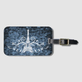 Étiquette À Bagage Balise de bagage Blue Eiffel Tower (Devant Horizontal)