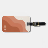 Étiquette À Bagage Balise de bagage Boho Terracotta Monogram Initials (Devant horizontal)