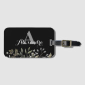 Étiquette À Bagage Balise de bagage botanique monogramme de style noi (Devant Horizontal)