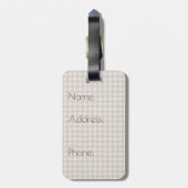 Étiquette À Bagage Balise de bagage Brown avec Rose Gold Houndstooth (Dos Vertical)