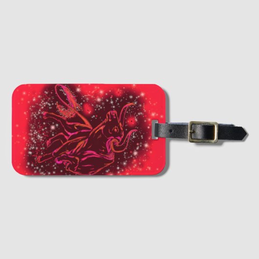 Étiquette À Bagage Balise de bagage Bull en rouge étoile (Devant Horizontal)