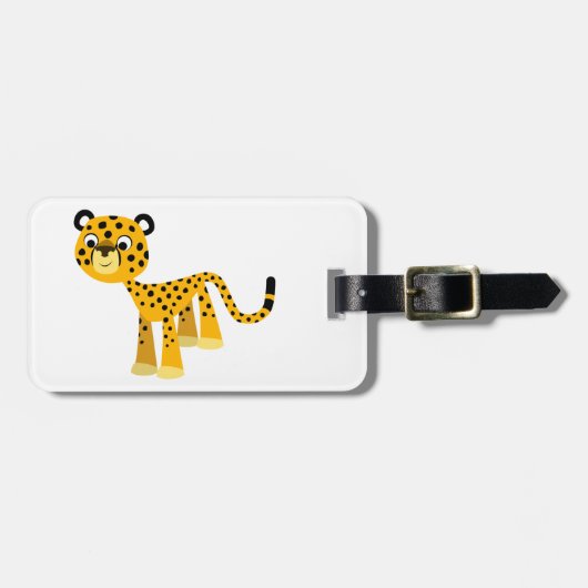 Étiquette À Bagage Balise de bagage Cheetah Cartoon Joy (Devant horizontal)