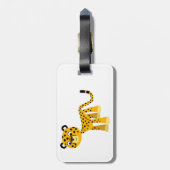 Étiquette À Bagage Balise de bagage Cheetah Cartoon Joy (Dos Vertical)