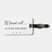 Étiquette À Bagage Balise de bagage - Coeur de Parties scintillant ro (Dos horizontal)