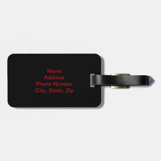 Étiquette À Bagage Balise de bagage Coeur Filigree Couronne personnal (Dos horizontal)