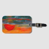 Étiquette À Bagage Balise de bagage Coucher de soleil rouge avec fent (Devant Horizontal)